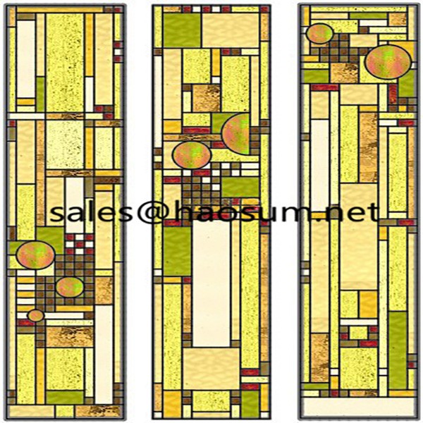 FoShan HAOSUM Custom design tiffany abstract stained glass patterns for window