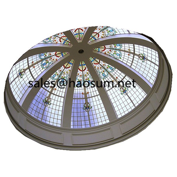 FoShan HAOSUM tiffany stained glass mosaic dome tempered stained glass decorative glass dome